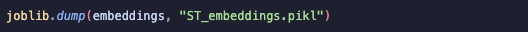 ST store embeddings