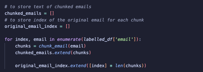 Chunking Emails